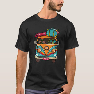 Camiseta Vintage Hipie Van Flower Bus - Sinal de Paz