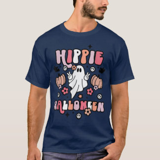 Camiseta Vintage Hippie Halloween Ghost Boo Spooky Hallowee