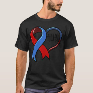 Camiseta Vintage HLHS CHD Sensibilização Blue e Red Ribbon