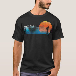 Camiseta Vintage Hobie Beach Retro 80s Shark Fin Sunset