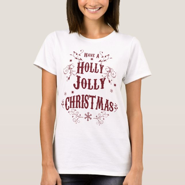 Camiseta Vintage Holly Jolly Christmas (Frente)