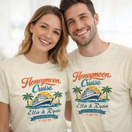 Camiseta Vintage Honeymoon Cruise Personalized Couple’s