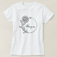 Vintage Hope Black Sunflower Flower Floral