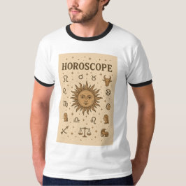 Camiseta Vintage Horoscope Zodiac Sun Astrology Ilustração