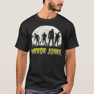 Camiseta Vintage Horror Junkie Retro 80s Horror Zombie Movi