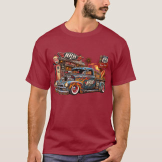 Camiseta Vintage Hot Rod Route 66 Wild Road Garage