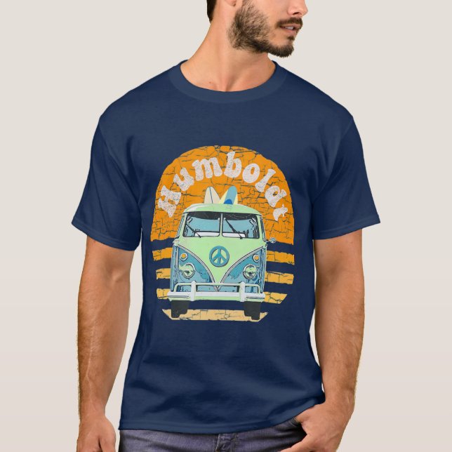 Camiseta Vintage Humboldt CA Hippie Van Beach Surfer (Frente)