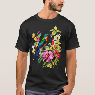 Camiseta Vintage Hummingbird Ilustração do quintal Bird Wat