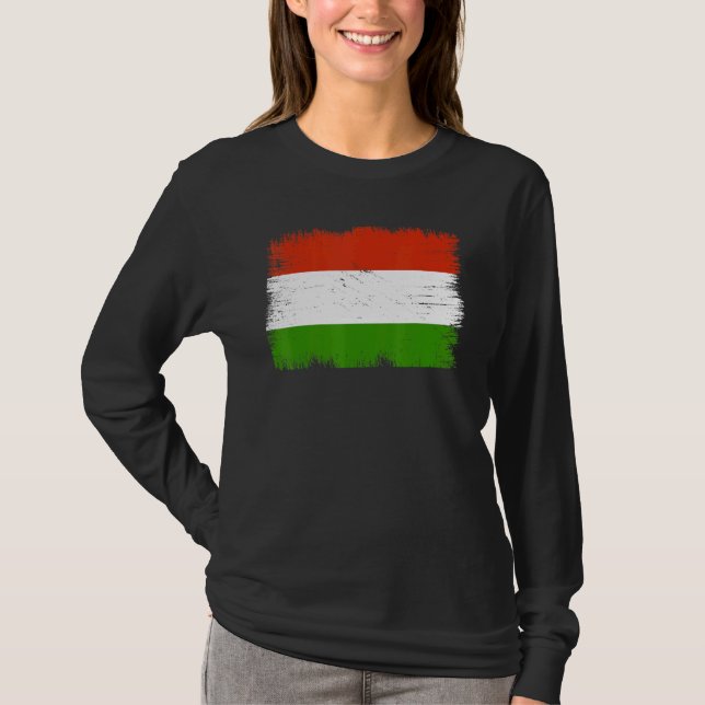 Camiseta Vintage Hungary Flag Hungarian Independence Day (Frente)