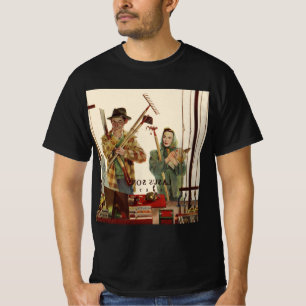 Camiseta Vintage Husband e Esposa com Ferramentas de Jardin
