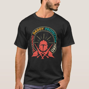 Camiseta Vintage Husband Pai Protetor Hero Knight Padre