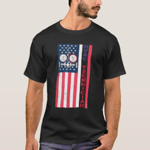 Camiseta Vintage HVAC Technician EUA Flag American HVAC Tec