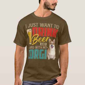 Camiseta Vintage I Just Want To Drink Beer And Hang With My