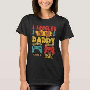 Camiseta Vintage I Leveled-Até O Pai 2023 Gamer Esperando