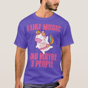 Camiseta Vintage I Like Music e Talvez 3 Pessoas Unicorn Pr