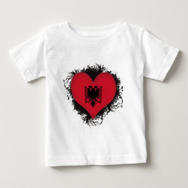 Camiseta Vintage I Love Albânia (Frente)