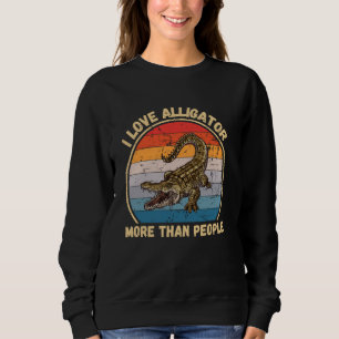 Camiseta Vintage I Love Alligators More than Pessoas Alliga