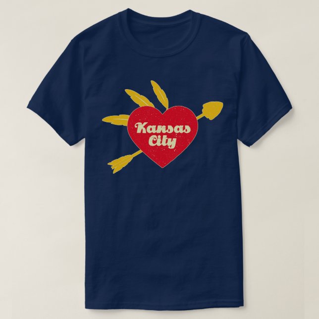 Camiseta Vintage I Love Kansas City (Frente do Design)