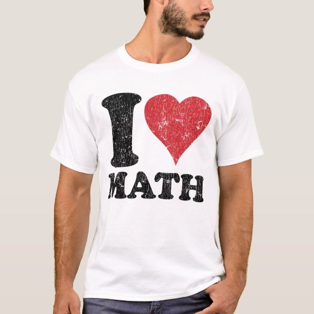 Camiseta Vintage I Love Math Basic T Shirt (Frente)