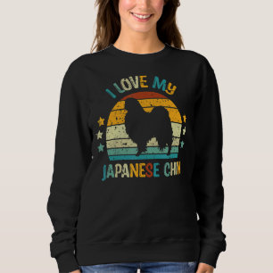 Camiseta Vintage I Love My Japonês Chin Dog