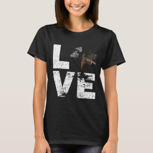 Camiseta Vintage I Love My Rottweiler Dog Head Engraçado Do