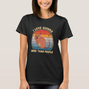 Camiseta Vintage I Love Quokka More than Pessoas Quokka Ani