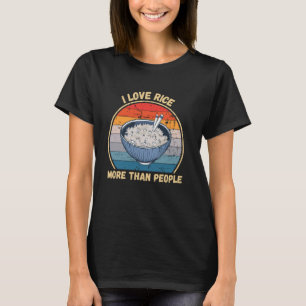 Camiseta Vintage I Love Rice More Than Pessoas Rice Comida 