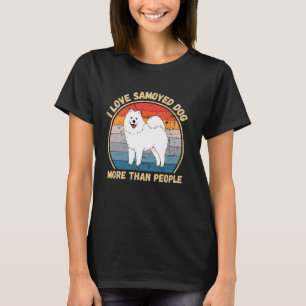 Camiseta Vintage I Love Samoyed More than Pessoas Samoyed D