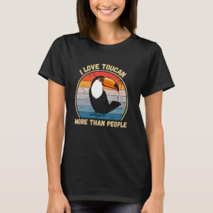 Camiseta Vintage I Love Toucan More than Pessoas Toucan Bir