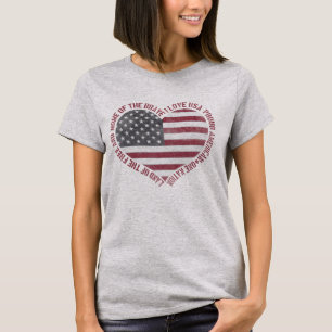 Camiseta Vintage I Love USA Heart