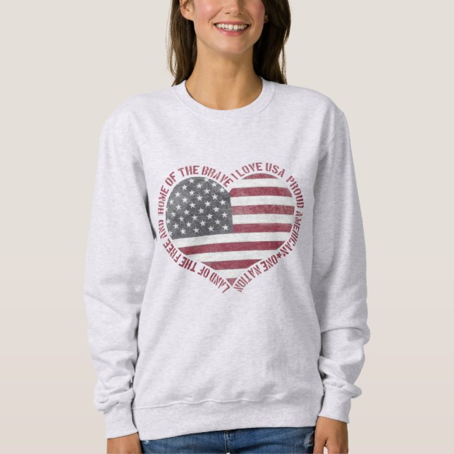 Camiseta Vintage I Love USA Heart (Frente)