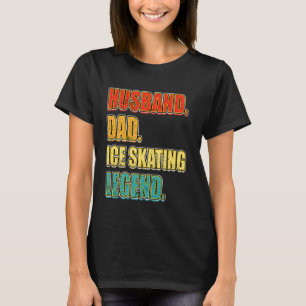 Camiseta Vintage Ice Skating Husband Pai Ice Skating Legend