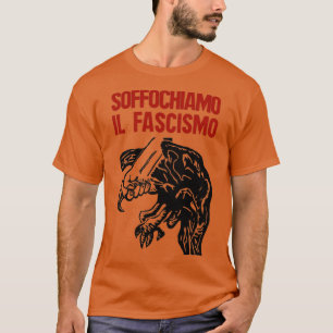 Camiseta Vintage, Impressão antifascismo italiano Suffocate