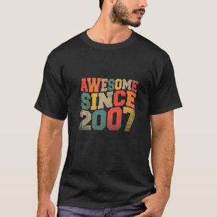 Camiseta Vintage Incrível Desde 2007 Aniversário do 15 Retr