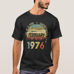 Camiseta Vintage Incrível Desde Fevereiro De 1976 46 Anos B