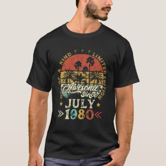Camiseta Vintage Incrível desde julho de 1980 Edição limita