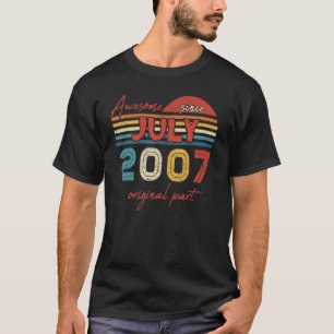 Camiseta Vintage Incrível Desde julho de 2007 Parte Origina