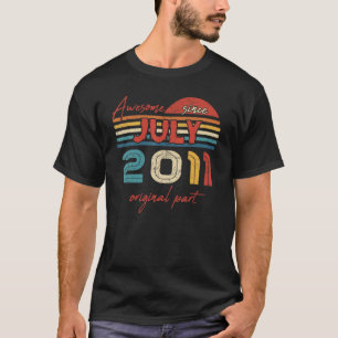 Camiseta Vintage Incrível Desde julho de 2011 Parte Origina