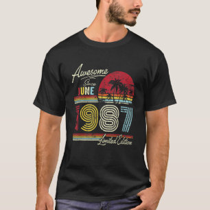 Camiseta Vintage Incrível desde junho de 1987 35º Aniversár