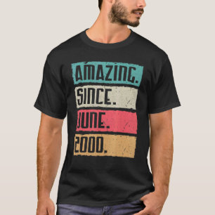 Camiseta Vintage Incrível Desde Junho De 2000 Feliz Anivers