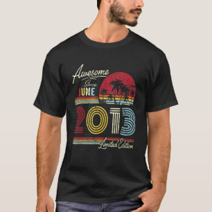 Camiseta Vintage Incrível desde junho de 2013 9º Aniversári