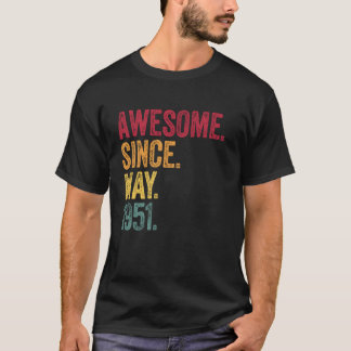 Camiseta Vintage - Incrível Desde Maio de 1951 Aniversário