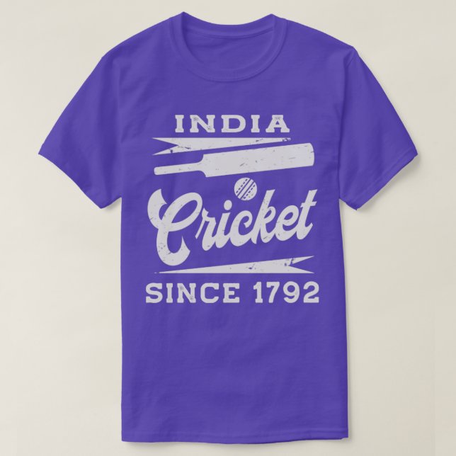 Camiseta Vintage Índia Cricket Desde 1792 (Frente do Design)