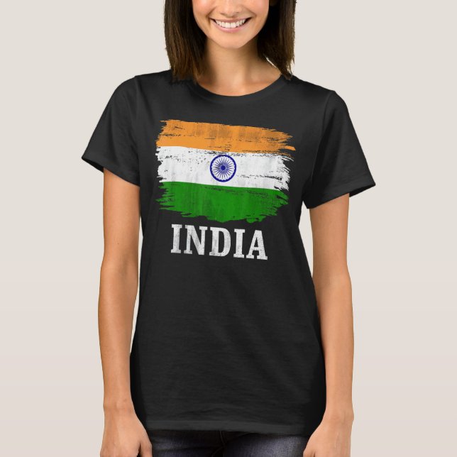 Camiseta Vintage India Flag for Indian (Frente)