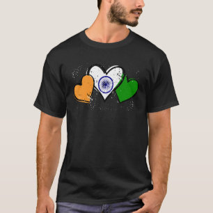 Camiseta Vintage India Flag Heart Pride India Heart Heart H