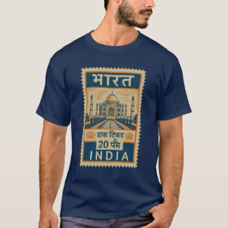 Camiseta Vintage India Postage Stamp Shirt
