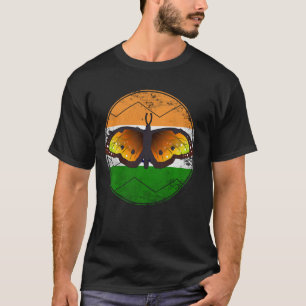 Camiseta Vintage Indian Pride Butterfly Patriotic India Fla