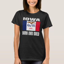Camiseta Vintage Iowa State Flag - Iowa Nascer E Bred T-Shi