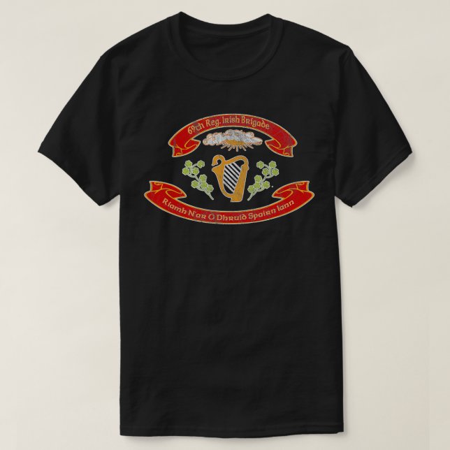 Camiseta Vintage Irish Brigade Flag (Frente do Design)