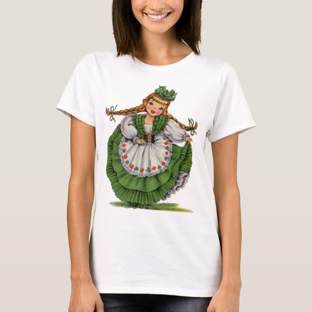 Camiseta Vintage Irish Girl Traditional Vress (Frente)